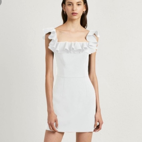 Little White Ruffle Dress - Picture 3 of 4